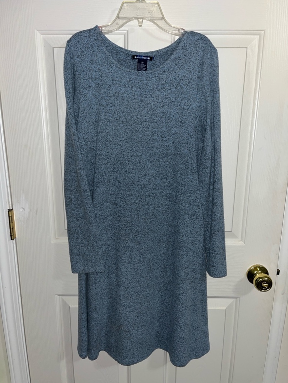 Architect Heathered Blue Long-Sleeve A-Line Knit Dress